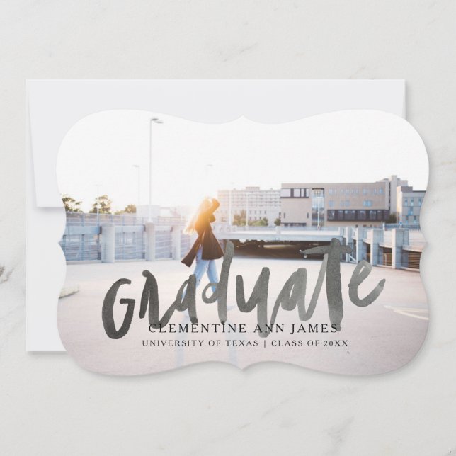 Scalloped Graduate | Graduation Announcement Cards (Front)