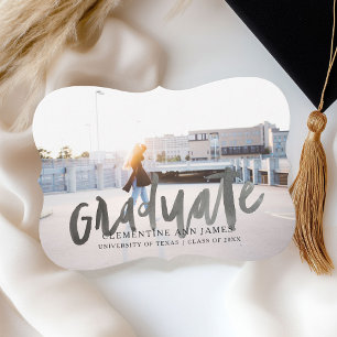 Scalloped Graduate Graduation Announcement Cards