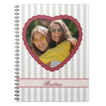 Scalloped Heart Custom Photo & Text Best Friends