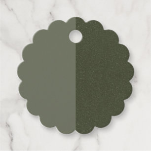 Scalloped Moss Green Favor Tag Duo Finish - Custom