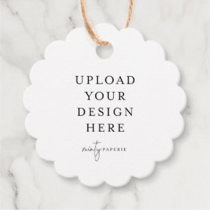 Scalloped Round Circle Favour Tag, 1.74" Gift Tag