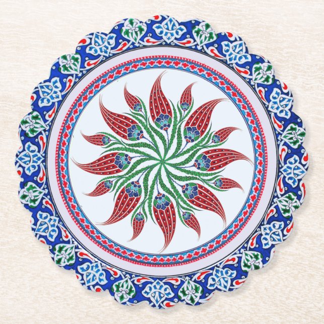 Scalloped Round Paper Coasters (Front)