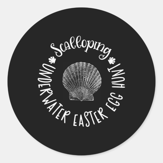Scalloping Underwater Easter Egg Scallop Hunt Gift Classic Round Sticker (Front)