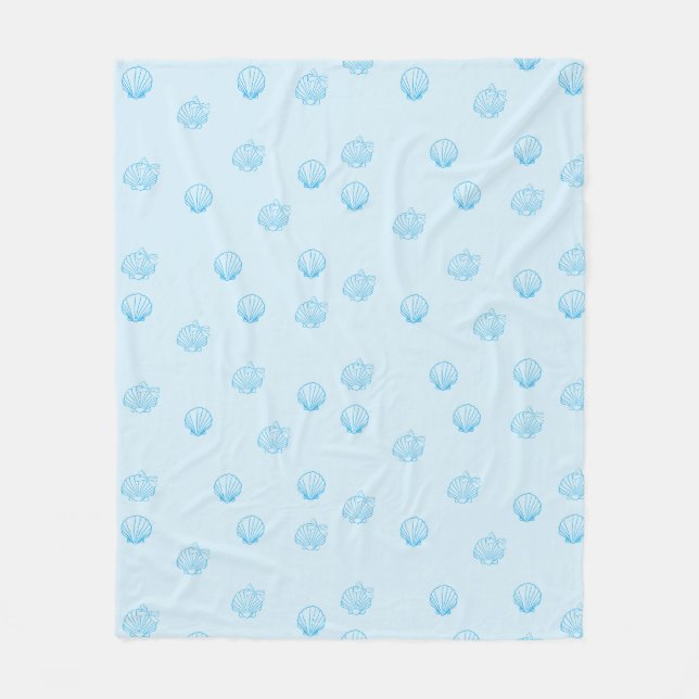 Scallops Outline Minimalism Fleece Blanket (Front)