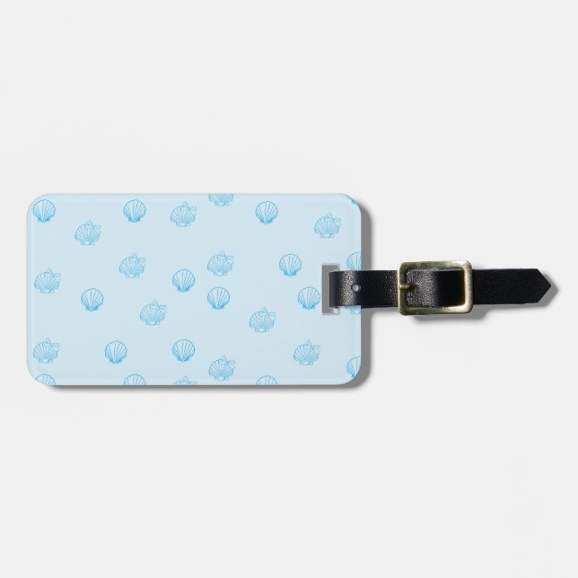 Scallops Outline Minimalism Luggage Tag (Front Horizontal)