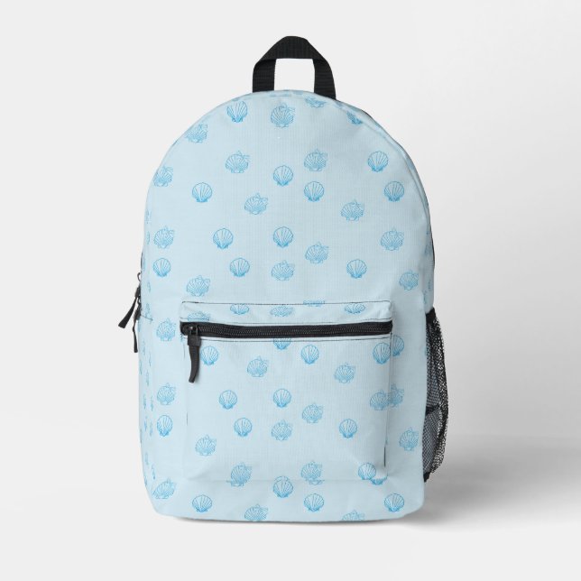 Scallops Outline Minimalism Printed Backpack (Front)