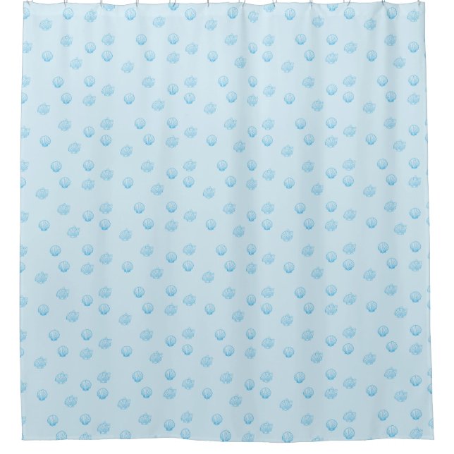 Scallops Outline Minimalism Shower Curtain (Front)