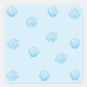 Scallops Outline Minimalism Square Sticker