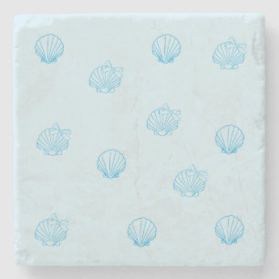 Scallops Outline Minimalism Stone Coaster