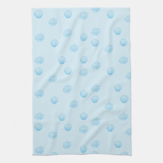 Scallops Outline Minimalism Tea Towel (Vertical)