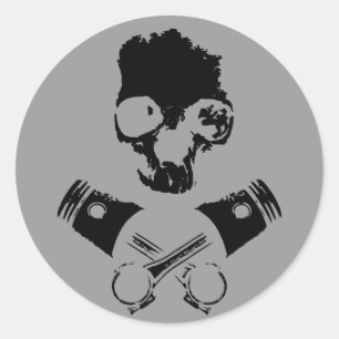 Scallywag & Crossed Pistons Classic Round Sticker