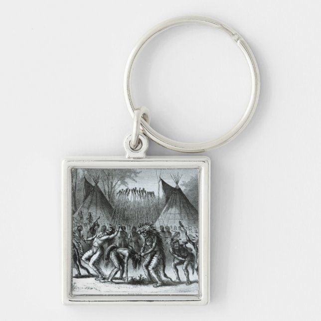 Scalp Dance from 'Sketches of Indian Warfare' Key Ring (Front)