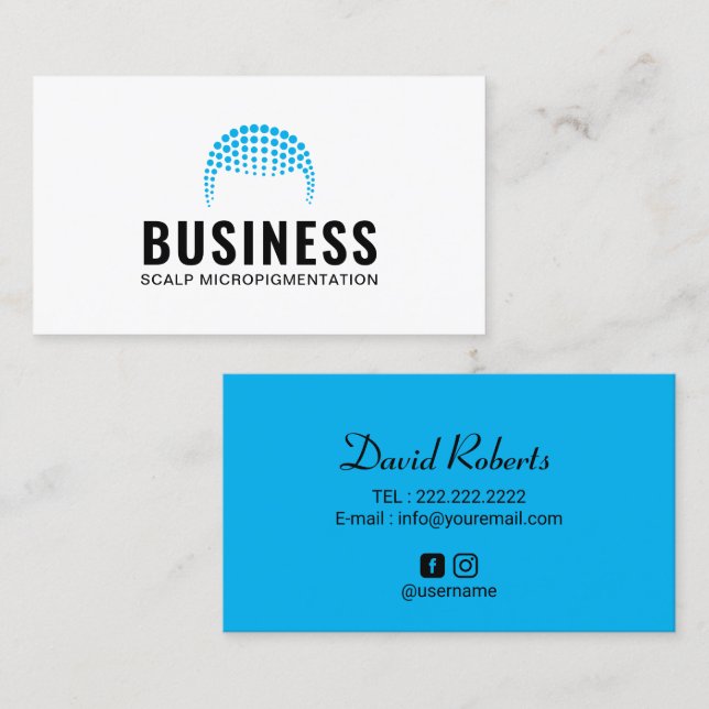 Scalp Micropigmentation Professional Hair Tattoo Business Card (Front/Back)