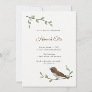 Scaly Breasted Munia Bird Baby Shower Invitation