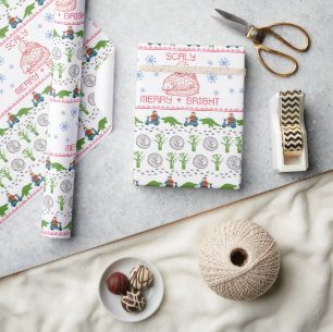 Scaly, Merry, and Bright Wrapping Paper
