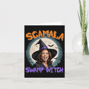 Scamala Harris Anti Kamala Halloween Black Politic Card