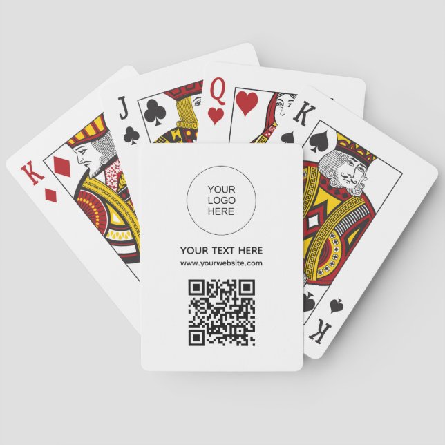 Scan Barcode Custom QR Code Website Address Logo Playing Cards (Back)