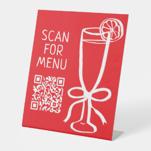 SCAN FOR DRINK MENU QR CODE Cocktails Bar Pedestal Sign
