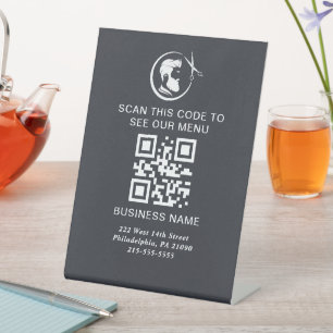 Scan for Menu QR Code Sign Website Barbershop