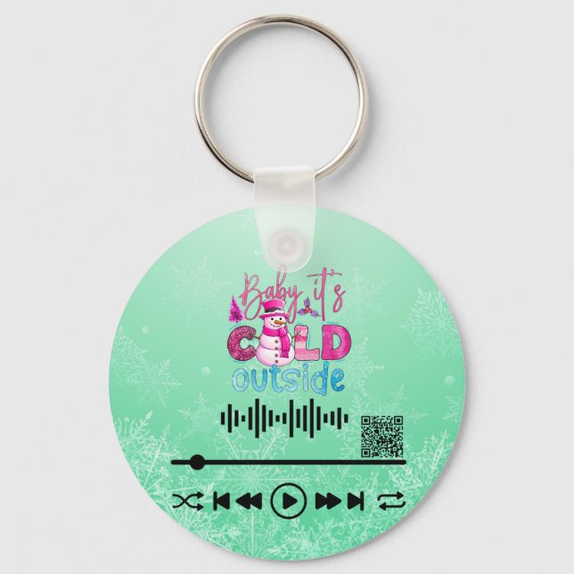 Scan for Video ,  cold outside Key Ring (Front)