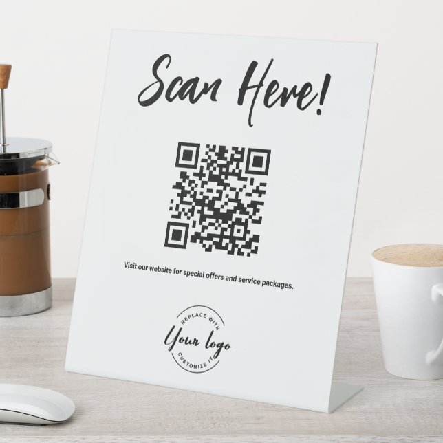 Scan here QR code Business Website and services Pedestal Sign (In SItu)