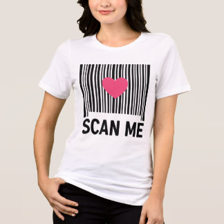 Scan Me – Creative Barcode with Heart Design Tri-Blend Shirt