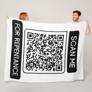 Scan Me For Repentance QR Code Fleece Blanket