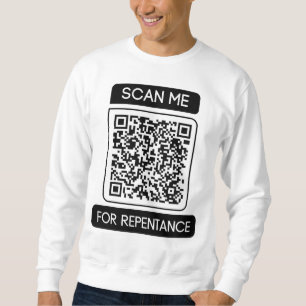 Scan Me For Repentance QR Code Men's Sweatshirt
