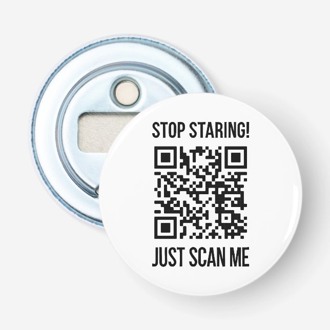 Scan Me QR Code for a Motivational Boost Bottle Opener (Front)