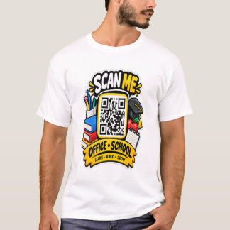 Scan Me QR Code Office School Sticker – Cute Teach T-Shirt