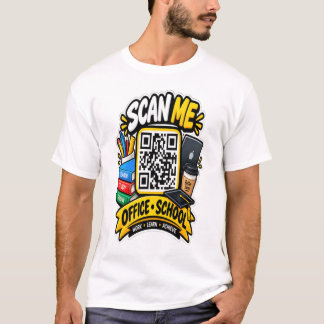 Scan Me QR Code Office School Sticker – Cute Teach T-Shirt