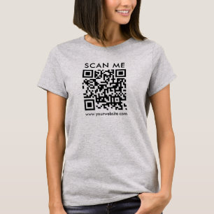 Scan Me QR Code Womens Double Sided Light Steel T-Shirt