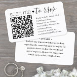 Scan Me QR RSVP & Details Simple Script Wedding Enclosure Card<br><div class="desc">Simplify RSVP responses and provide any important details with chic modern QR Code enclosure cards. All text is simple to customise, including wording that reads "scan me to rsvp". To make your own QR code using the generator, simply type the website URL into the template. By scanning the card with...</div>