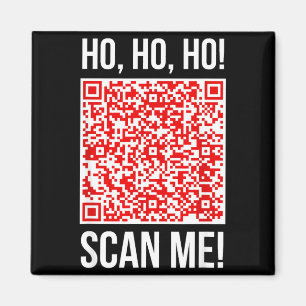 Scan Me! Qr Scan Me Joke Funny Santa Merry Christm Magnet