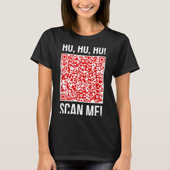 Scan Me! Qr Scan Me Joke Funny Santa Merry Christm T-Shirt (Front)