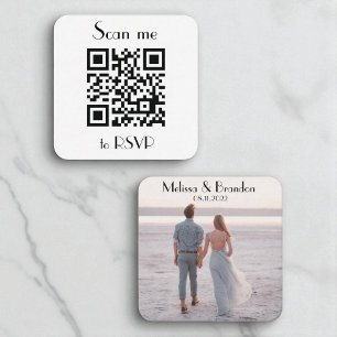 Scan me to RSVP Wedding QR Code Response Square Business Card