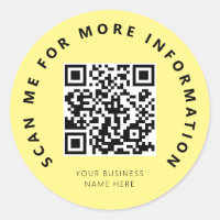 Scan Me Yellow QR Code Scannable