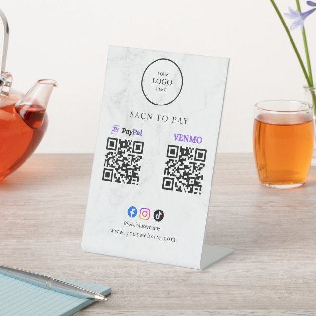 Scan Pay QR Code Business Table Tent Sign (In SItu)