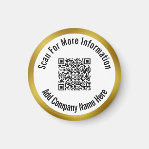Scan QR Code For More Information & Company Name Magnet