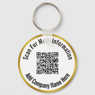 Scan QR Code For More Information Gold & White Key Ring