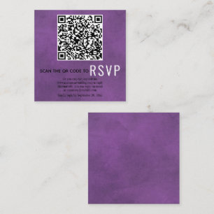 Scan QR code online RSVP purple stained wedding En Enclosure Card