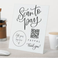 Scan QR Code Sign Wedding Bar Valet Business Pay