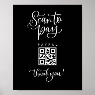 Scan QR Code Sign Wedding Payment Small Business 