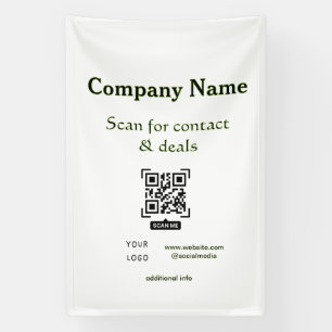 scan QR for contact & deals business name website Banner
