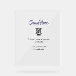 scan QR products services details website business Acrylic Sign