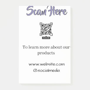 scan QR products services details website business Post-it Notes