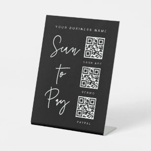 Scan QR Sign Minimal Bar Valet Business Wedding