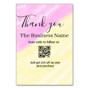 Scan QR to follow us thank you discount code pink 