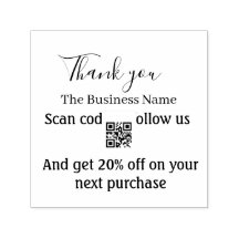 Scan QR to follow us thank you discount code pink