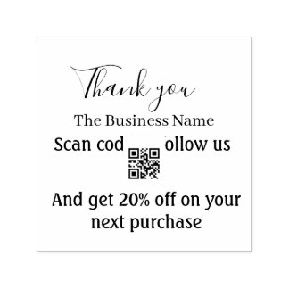 Scan QR to follow us thank you discount code pink Self-inking Stamp